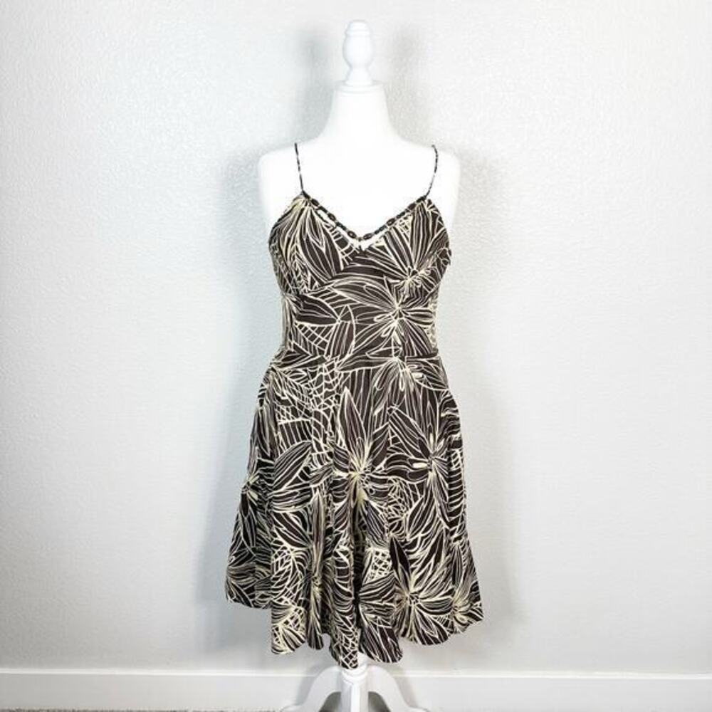 Newport News Size 14 Vintage 90s Beachy Pin Up Style Linen Fit and‎ Flare Dress